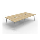 Eternal 4 Person 2 Workstation No Screen 3000 X 1530 X 730Mm Oak White