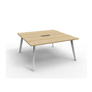 Eternal 2 Person 2 Workstation No Screen 1500 X 1530 X 730Mm Oak White