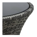 Garden Side Table Drum Shape Poly Rattan
