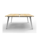 Eternal 2 Person 2 Workstation No Screen 1500 X 1530 X 730Mm Oak White