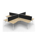 Eternal 4Person Corner Workstation W Screens 3630X3030X1200Mm Oak Wte