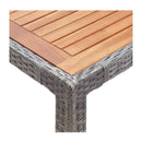 Garden Table Grey 190X90X75 Cm Poly Rattan And Solid Acacia Wood