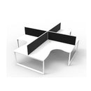 Infinite 4 Person Cornerstation W Screens 3630 X 3630 X 1200Mm White