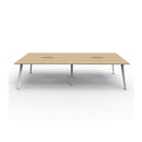 Eternal 4 Person 2 Workstation No Screen 2400 X 1530 X 730Mm Oak White