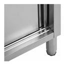 Work Table With Sliding Doors 120X50X95 Cm Stainless Steel