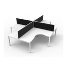 Infinite 4Person Corner W Screens 3630X3630X1200Mm Profile Leg White