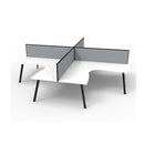 Eternal 4Person Corner Workstation W Screens 3630X3030X1200Mm Wte Blk