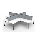 Eternal 4Person Corner Workstation W Screens 3630X3630X1200Mm Wte Blk