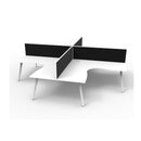 Eternal 4Person Corner Workstation W Screens 3630X3630X1200Mm White