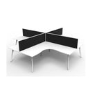 Eternal 4Person Corner Workstation W Screens 3630X3630X1200Mm White