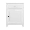 Bedside Table Big Storage Drawers Cabinet Nightstand Chest White
