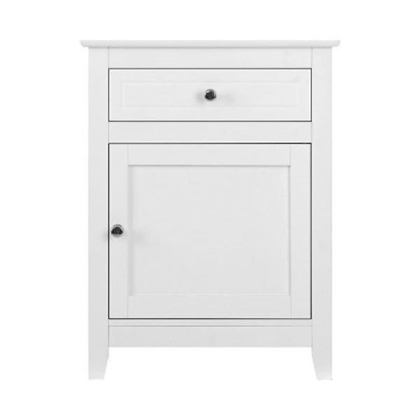 Bedside Table Big Storage Drawers Cabinet Nightstand Chest White