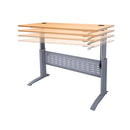 Express Sit To Stand Adjustable Open Station 1500 X 700Mm Beech Silver