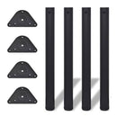 Adjustable Table Legs 4 Pcs Black