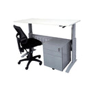 Express Sit To Stand Adjustable Open Station 1200 X 700Mm White Silver