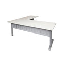 Range Open Workstation With Return 2Pc Top White Silver