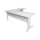 Range Open Workstation With Return 2Pc Top White White