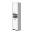 185 Cm Bathroom Tallboy Toilet Storage Cabinet Adjustable Shelf White