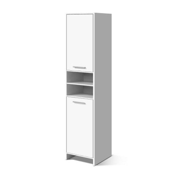185 Cm Bathroom Tallboy Toilet Storage Cabinet Adjustable Shelf White