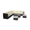 8 Piece Garden Lounge Set With Cushions And Coffee Table Rattan Black