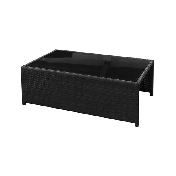 8 Piece Garden Lounge Set With Cushions And Coffee Table Rattan Black