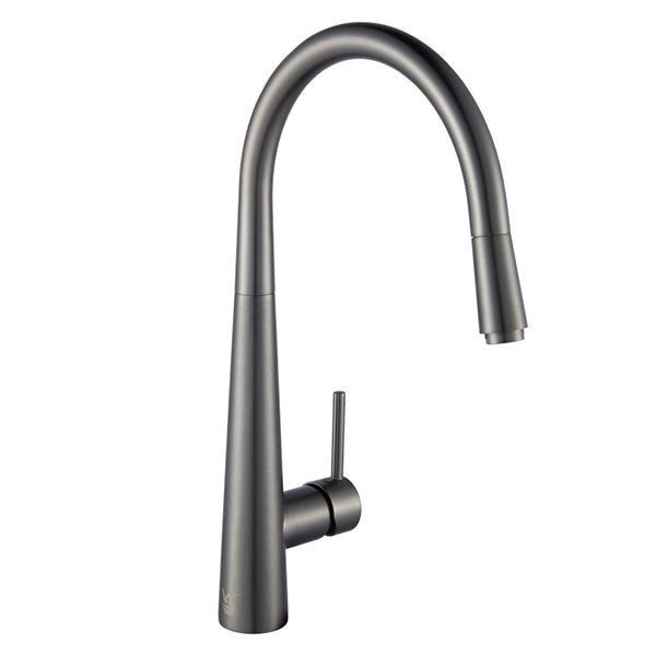 Gunmetal Grey Kitchen Sink Mixer Tap Round Pull Out tap Laundry Sink