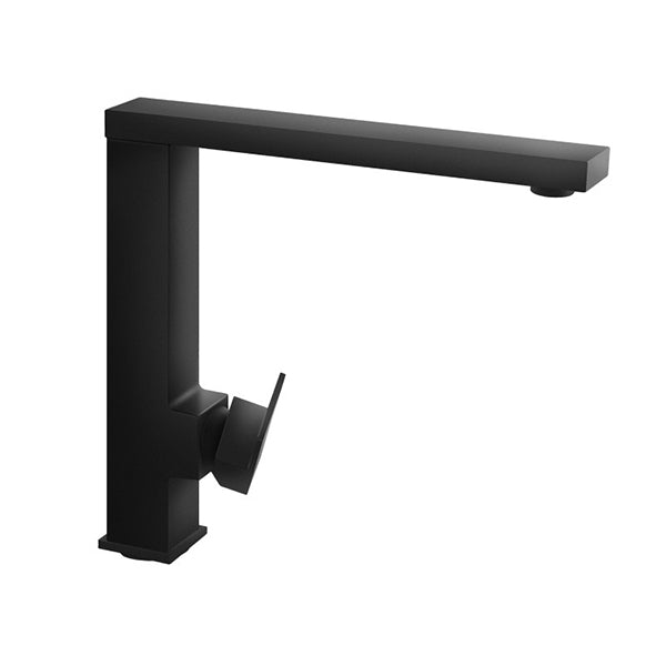 Electroplated Matte Black Kitchen Tap 180 Degree Swivel Solid Brass