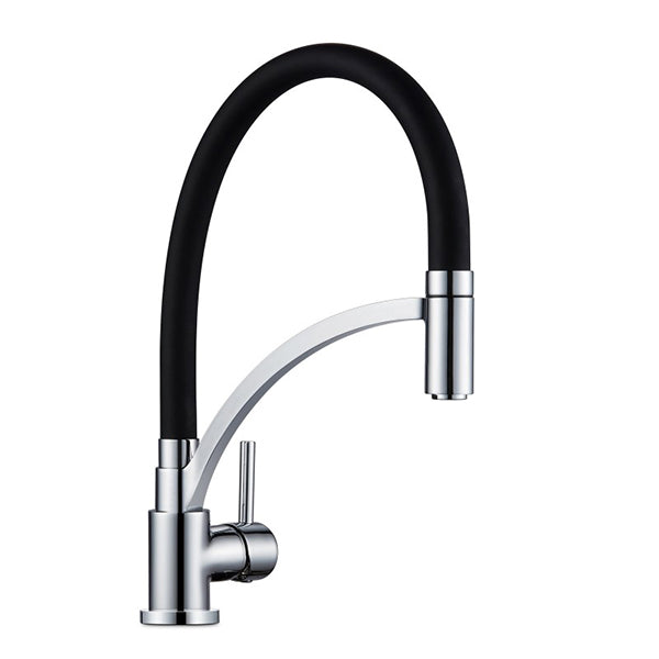 Flexible Round Kitchen Sink Mixer Tap Gooseneck Swivel