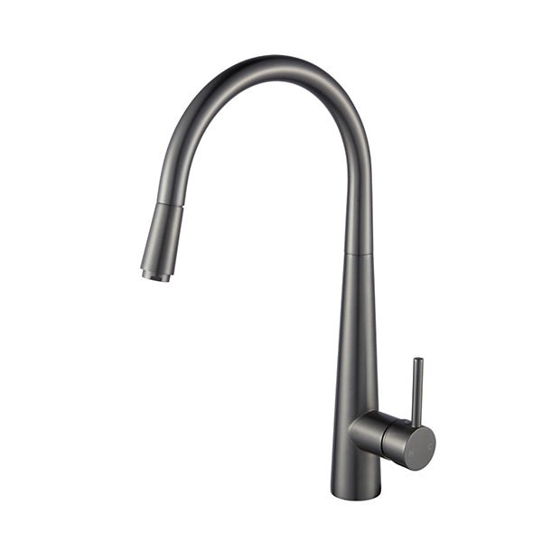 Gunmetal Grey Kitchen Sink Mixer Tap Round Pull Out tap Laundry Sink