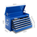9 Drawers Lockable Chest Cabinet Tool Box Blue
