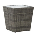 Tea Table Poly Rattan And Tempered Glass