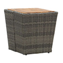 Tea Table Poly Rattan And Solid Acacia Wood