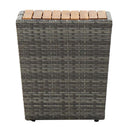 Tea Table Poly Rattan And Solid Acacia Wood