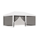 Party Tent With 4 Mesh Sidewalls 6X4 M White