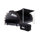 Double Swag Camping Swags Canvas Free Standing Dome Tent Dark Grey