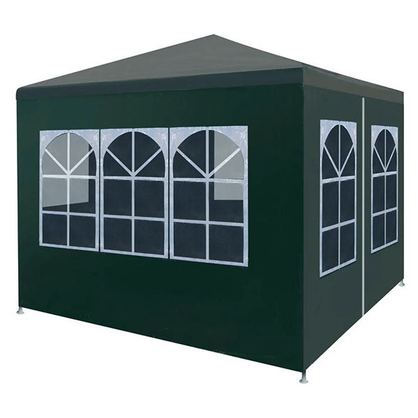 Party Tent 3X3 M Pe Roof And Side Panels Steel Frame Green