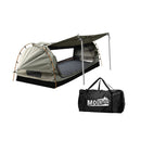 Double Swag Camping Swags Canvas Dome Tent Free Standing Grey