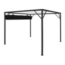 Garden Gazebo With Retractable Roof Canopy 3X3 M Anthracite