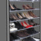10 Tier Shoe Rack Portable Storage Cabinet Organiser Wardrobe Grey Cover