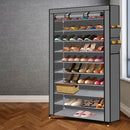 10 Tier Shoe Rack Portable Storage Cabinet Organiser Wardrobe Grey Cover