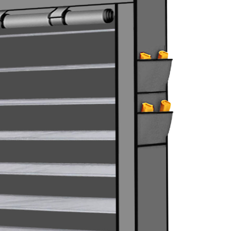 10 Tier Shoe Rack Portable Storage Cabinet Organiser Wardrobe Grey Cover