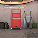 2in1 High Capacity Rolling Tool Chest with Handle and 4 Wheels for Garage Red