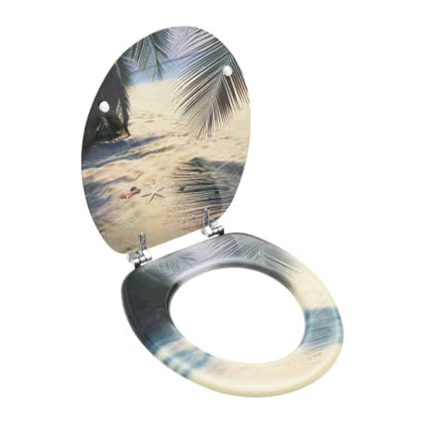Wc Toilet Seat With Lid Mdf Beach Design