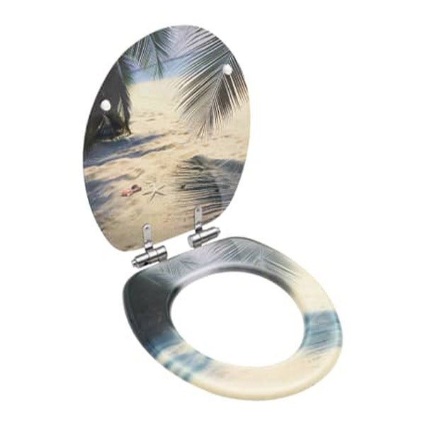 Wc Toilet Seat With Soft Close Lid Mdf Beach Design
