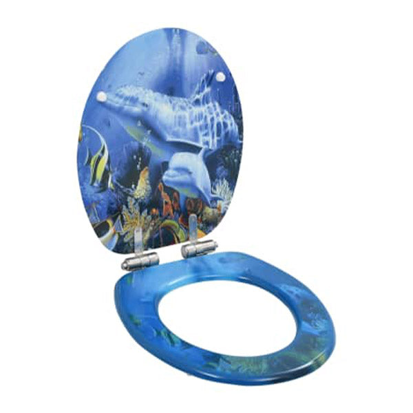 Wc Toilet Seat With Soft Close Lid Mdf Dolphins Design