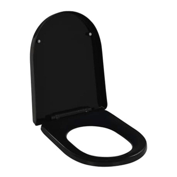 Soft Close Toilet Seat With Quick Release Design Black 45X35 Cm