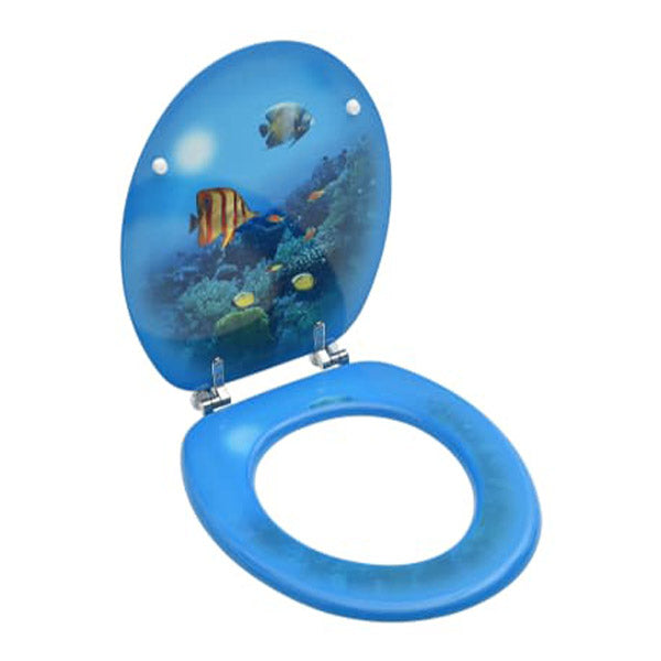 Wc Toilet Seat With Lid Mdf Deep Sea Design