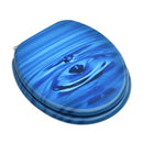 Wc Toilet Seat With Lid Mdf Blue Water Drop Design