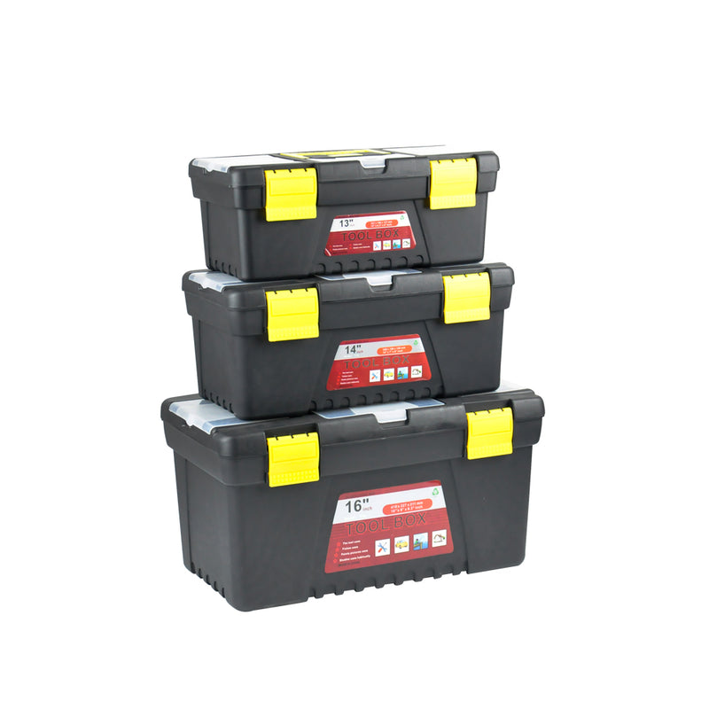 3 Piece Tool Box Set With Organiser Trays