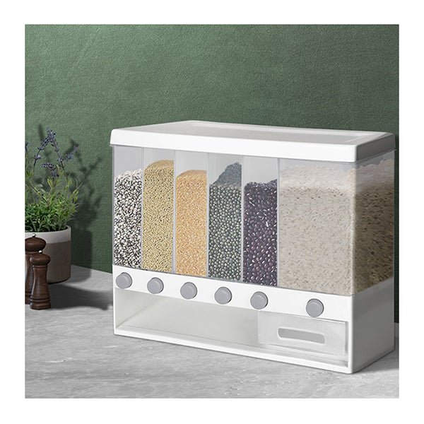 Wall Mounted Cereal Dispenser 6 In 1 Dry Food Storage 10Kg